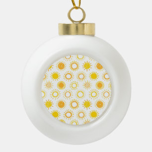 Handgezogenes Doodle-Sonnen-Muster Keramik Kugel-Ornament