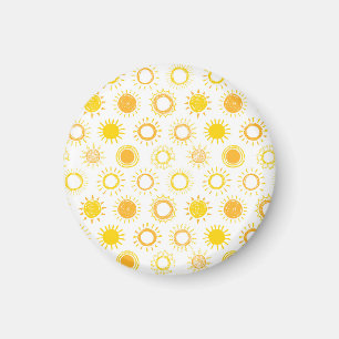 Handgezogenes Doodle-Sonnen-Muster Magnet