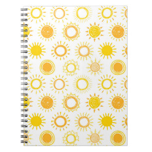 Handgezogenes Doodle-Sonnen-Muster Notizblock