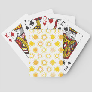 Handgezogenes Doodle-Sonnen-Muster Spielkarten