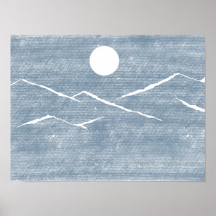 Handgezogenes Gebirge Poster