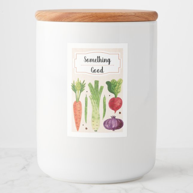 Handgezogenes Gemüse III Lebensmitteletikett (Vorderseite)