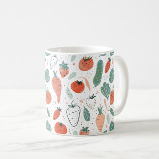 Handgezogenes Gemüse Kaffeetasse