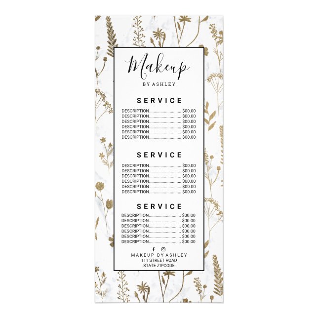 Handgezogenes Gold, niedlich getrocknet, gepresste Werbekarte (Vorne)