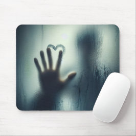 Handgezogenes Herz auf Nassglas Mousepad