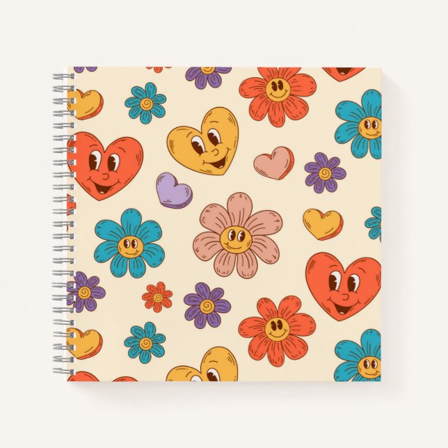 Handgezogenes Liebe-Notebook Notizbuch (Vorderseite)