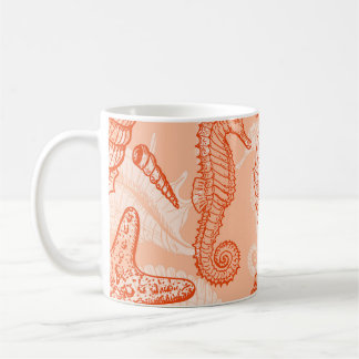 Handgezogenes Meer: Vintages Muster Kaffeetasse