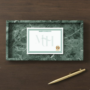 Handgezogenes Monogramm, Golden Doodle Martini Post-it Klebezettel