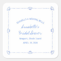 Handgezogenes Muscheln- und Hochzeitsglocken-Braut