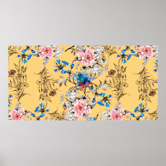 Handgezogenes, nahtloses Muster mit schön Poster