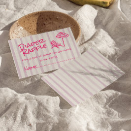 Handgezogenes Pink Baby an Bord Girl Diaper Raffel Begleitkarte