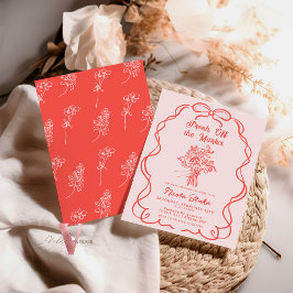 Handgezogenes Rosa vom Brautparty des Marktes Einladung