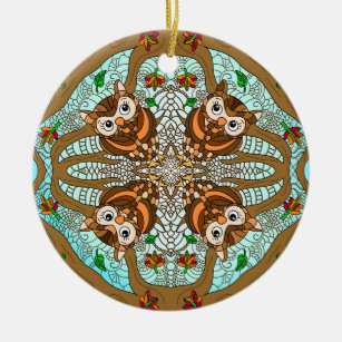 Handgezogenes Schüssel Mandala Keramik Ornament