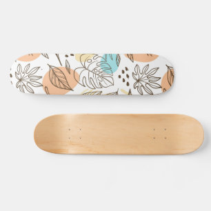 Handgezogenes tropisches Muster Skateboard