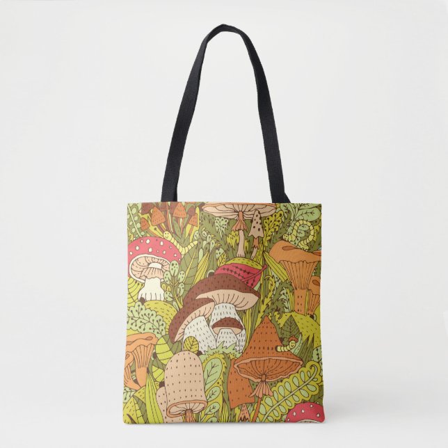 Handgezogenes Waldmuster mit verschiedenen Arten  (Vorderseite)