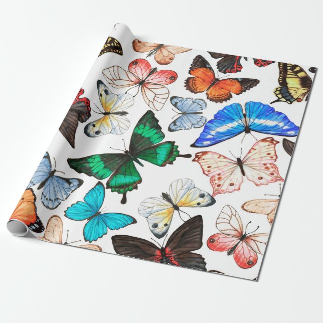 Handgezogenes Wasserfarbmuster nahtlos mit Farbe Geschenkpapier (Ungerollt)