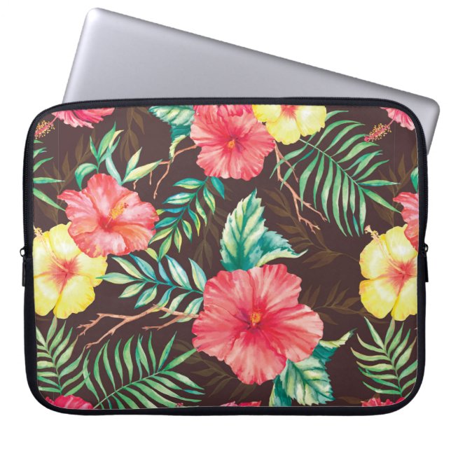 Handgezogenes Wasserfarbmuster nahtlos mit Farbe Laptopschutzhülle (Vorderseite)