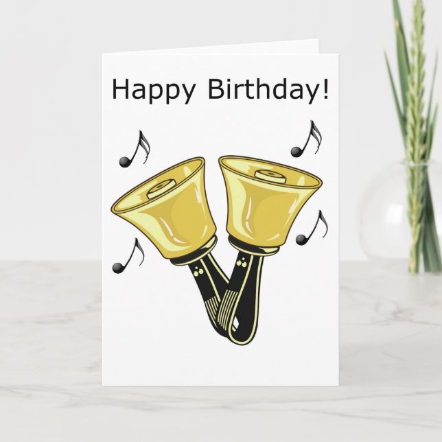 Handglocken - Happy Birthday Karte (Vorderseite)