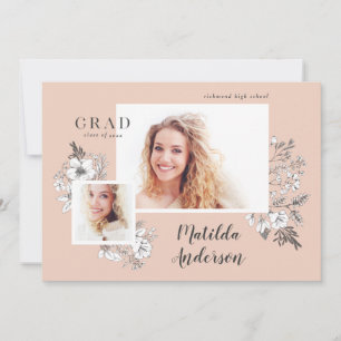 Handgraduierte illustrierte Blumenstuhlstudenten m Ankündigung