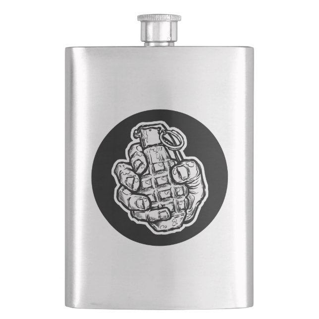 Handgranate im Stil von Comicen Flachmann (Vorderseite)