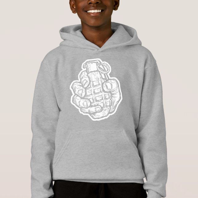 Handgranate im Stil von Comicen Hoodie (Vorderseite)