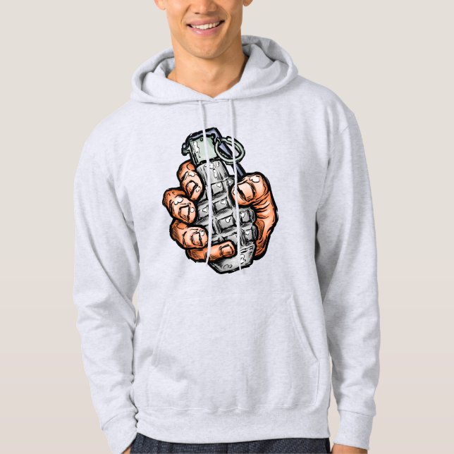 Handgranate im Stil von Comicen Hoodie (Vorderseite)
