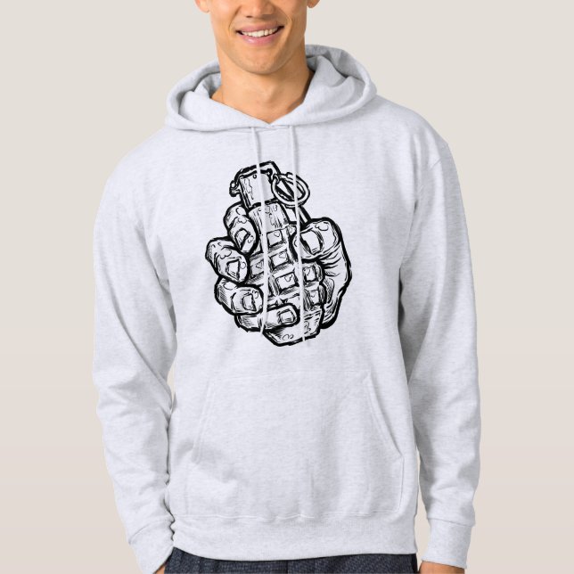 Handgranate im Stil von Comicen Hoodie (Vorderseite)