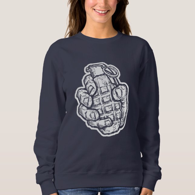 Handgranate im Stil von Comicen Sweatshirt (Vorderseite)
