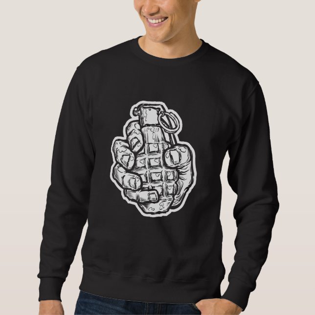 Handgranate im Stil von Comicen Sweatshirt (Vorderseite)