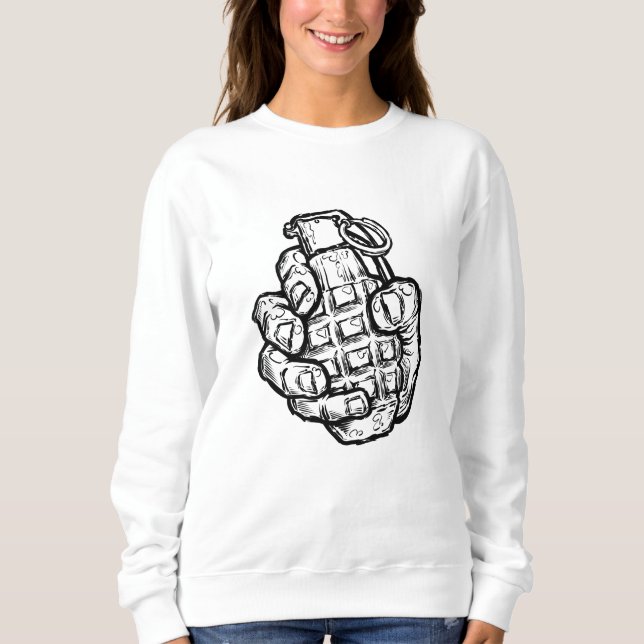 Handgranate im Stil von Comicen Sweatshirt (Vorderseite)