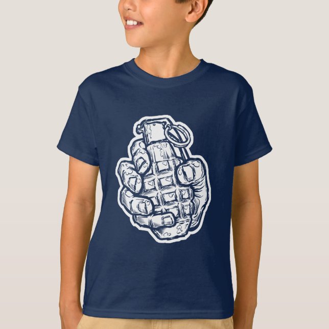 Handgranate im Stil von Comicen T-Shirt (Vorderseite)