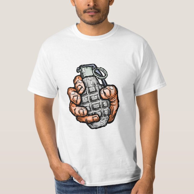 Handgranate im Stil von Comicen T-Shirt (Vorderseite)