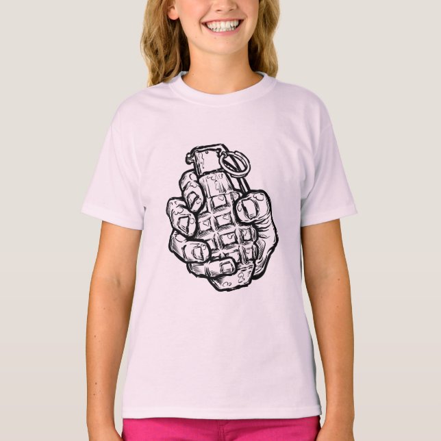 Handgranate im Stil von Comicen T-Shirt (Vorderseite)