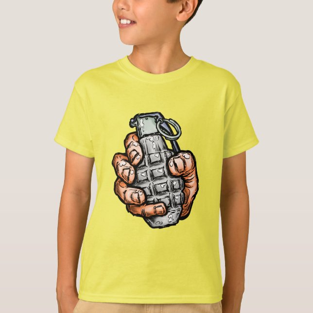 Handgranate im Stil von Comicen T-Shirt (Vorderseite)