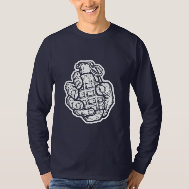 Handgranate im Stil von Comicen T-Shirt (Vorderseite)