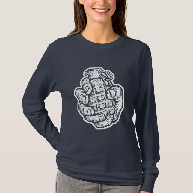 Handgranate im Stil von Comicen T-Shirt (Vorderseite)