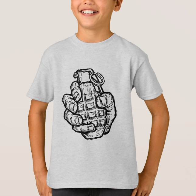Handgranate im Stil von Comicen T-Shirt (Vorderseite)