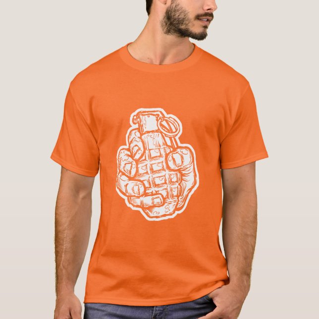 Handgranate im Stil von Comicen T-Shirt (Vorderseite)
