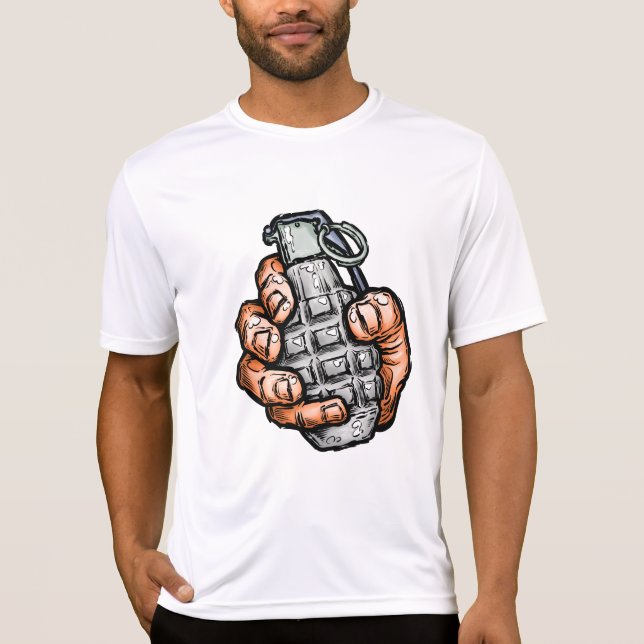 Handgranate im Stil von Comicen T-Shirt (Vorderseite)