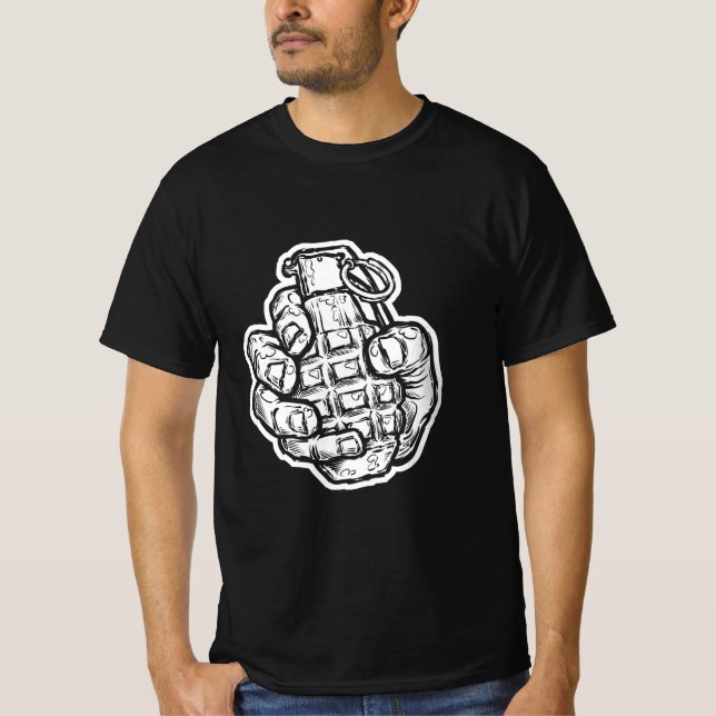 Handgranate im Stil von Comicen T-Shirt (Vorderseite)
