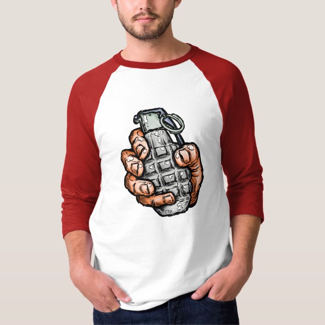 Handgranate im Stil von Comicen T-Shirt (Vorderseite)