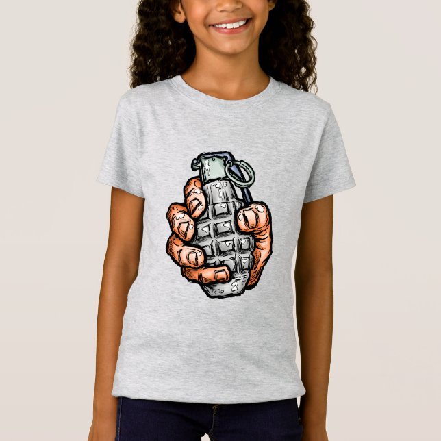 Handgranate im Stil von Comicen T-Shirt (Vorderseite)