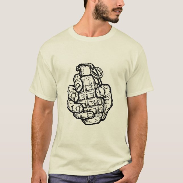 Handgranate im Stil von Comicen T-Shirt (Vorderseite)
