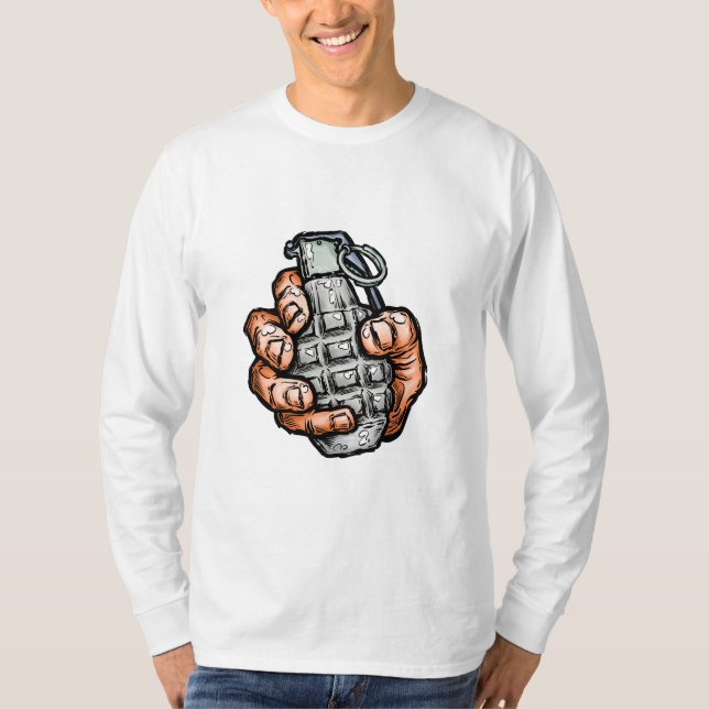 Handgranate im Stil von Comicen T-Shirt (Vorderseite)
