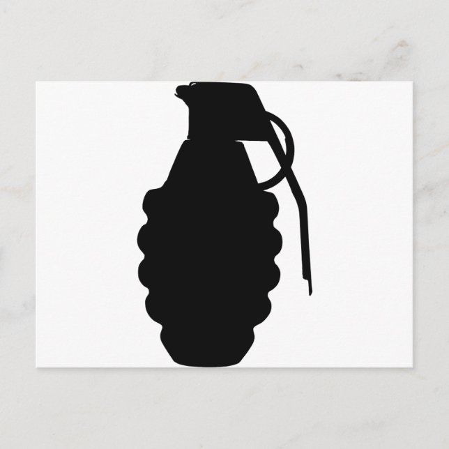 Handgranate Kontur Silhouette Postkarte (Vorderseite)