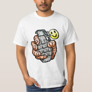 Handgranate mit Happy Face, Comic Style T-Shirt