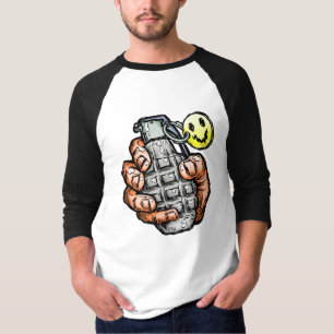 Handgranate mit Happy Face, Comic Style T-Shirt