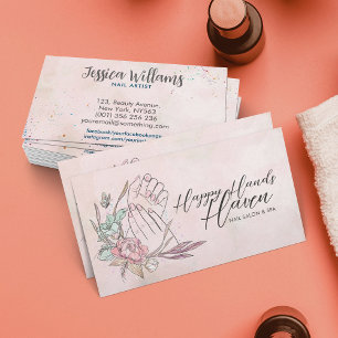 Handgriff und Blume - Wasserfarbe Visitenkarte