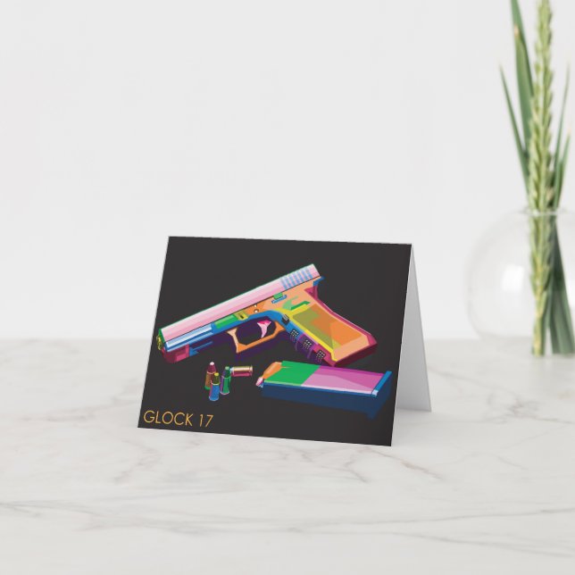 Handgun Pop Art Dankeskarte (Vorderseite)