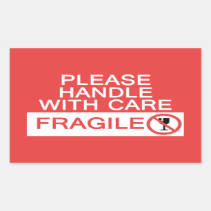 Handhabung mit Pflegeaufkleber Rechteckiger Aufkleber